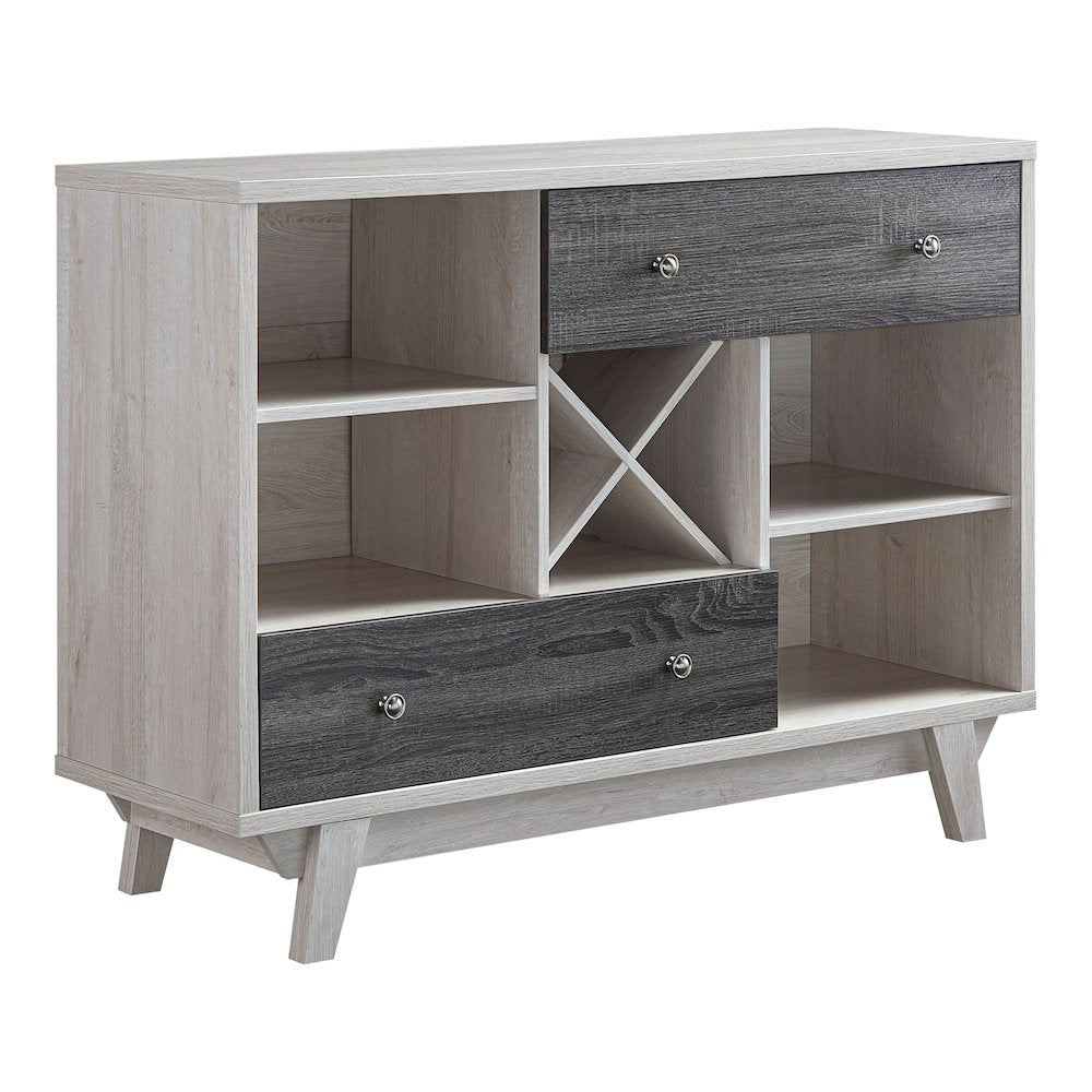 Tannery Wood Multi-Storage Buffet in Distressed Gray