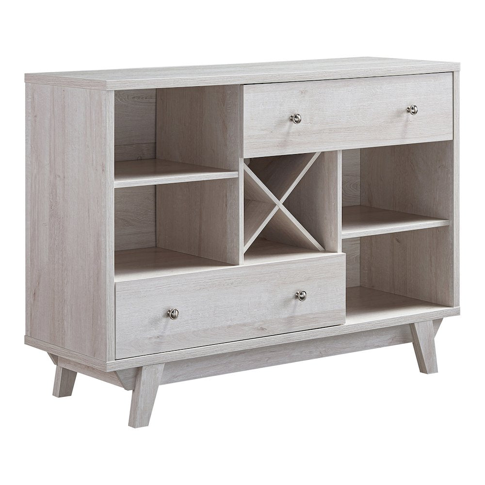 Tannery Wood Multi-Storage Buffet in White Oak