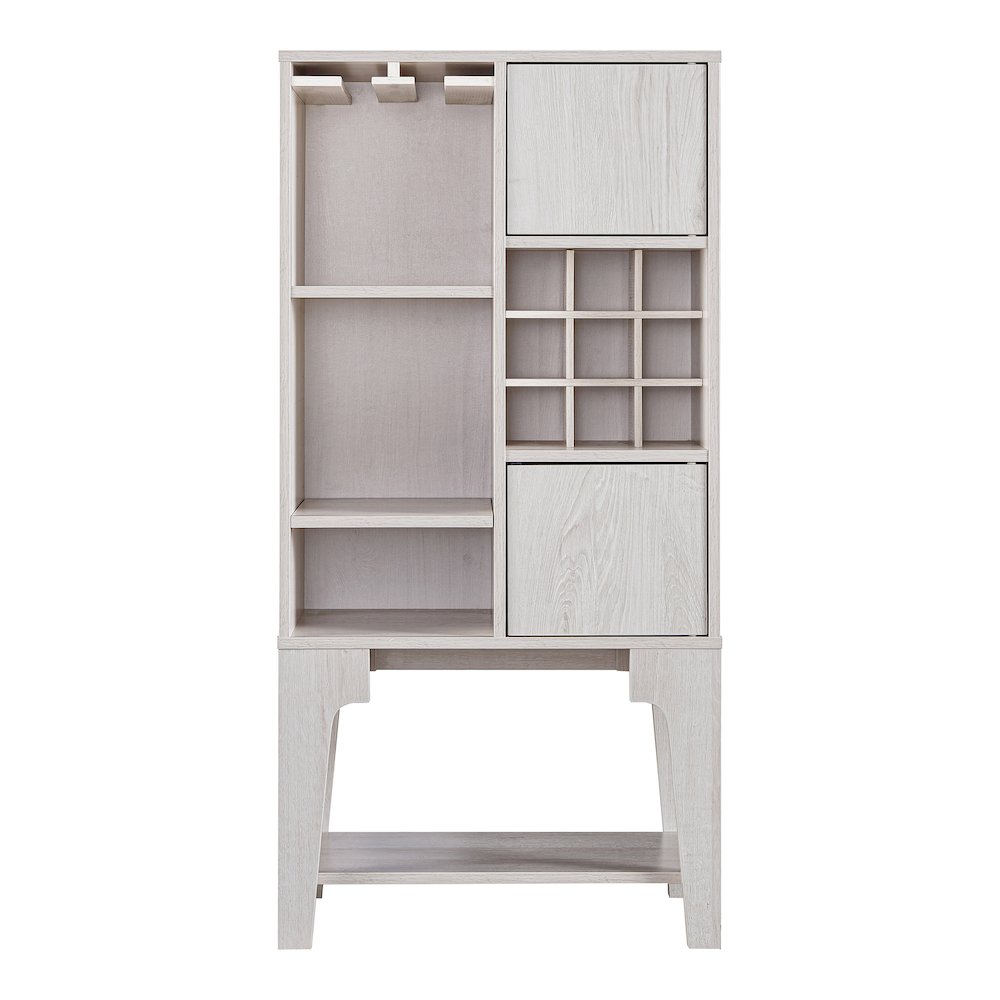 Doxnar Contemporary Wood Wine Rack in White Oak