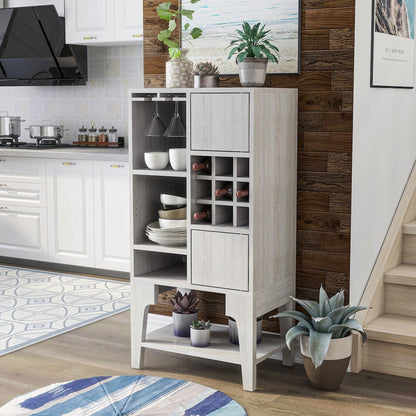 Doxnar Contemporary Wood Wine Rack in White Oak