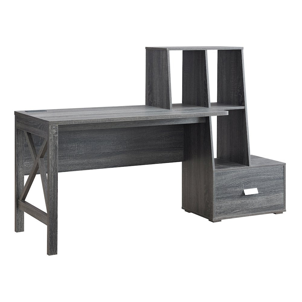Axela Wood Multi-Storage Desk