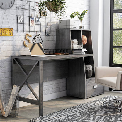 Axela Wood Multi-Storage Desk