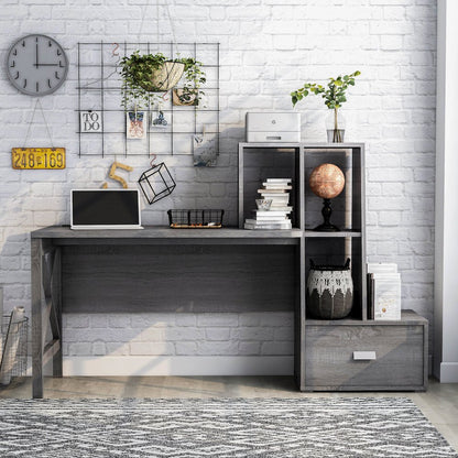 Axela Wood Multi-Storage Desk