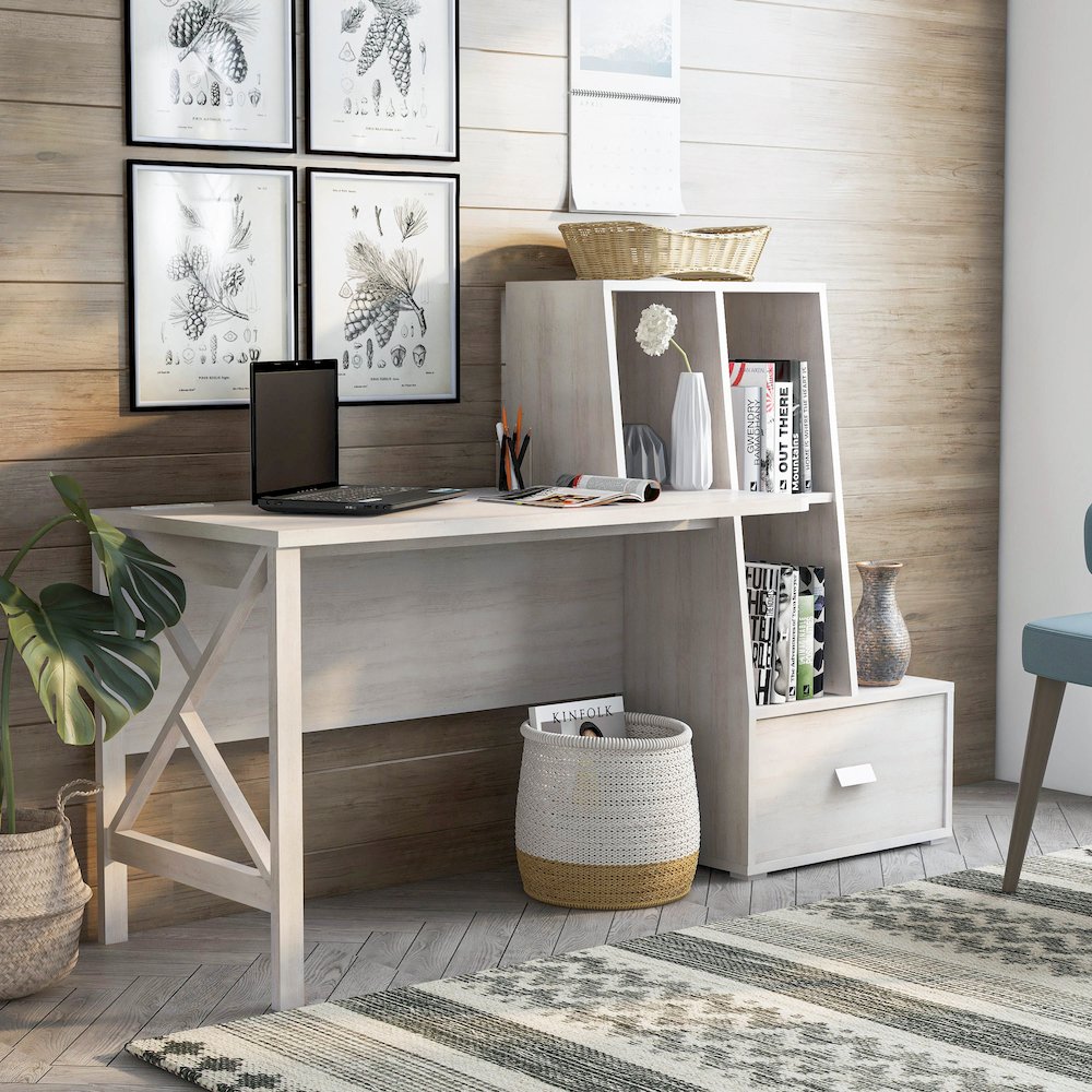 Axela Wood Multi-Storage Desk