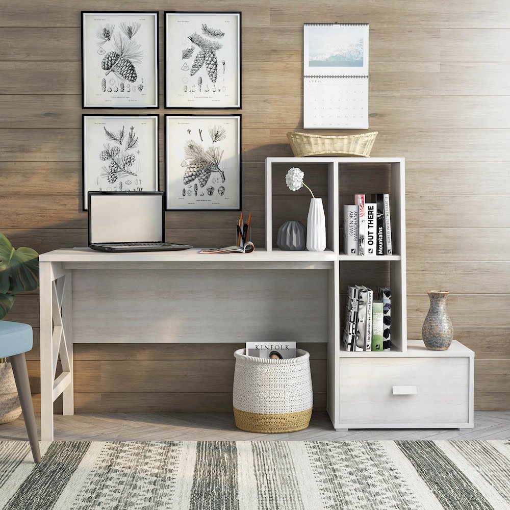 Axela Wood Multi-Storage Desk