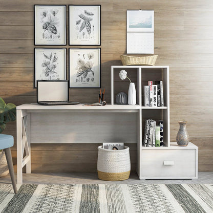 Axela Wood Multi-Storage Desk