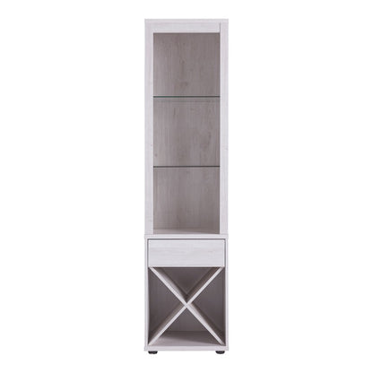 Mette Transitional Wood Multi-Storage Curio in White Oak