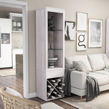 Mette Transitional Wood Multi-Storage Curio in White Oak