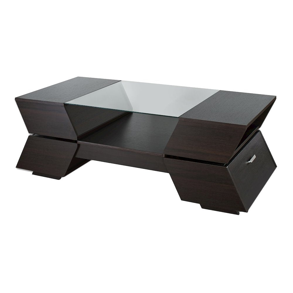 Addison Contemporary Wood Storage Coffee Table in Espresso