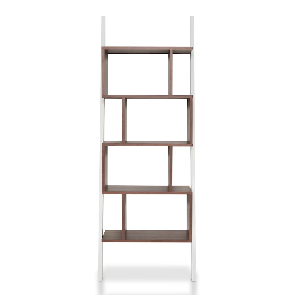 Lili Contemporary Wood 4-Shelf Bookcase in Light Walnut