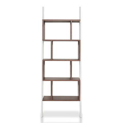 Lili Contemporary Wood 4-Shelf Bookcase in Light Walnut