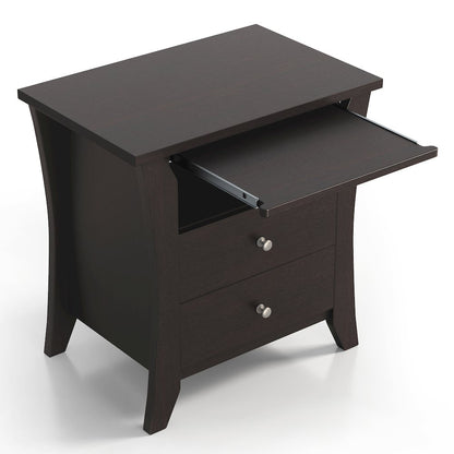 Grover Wood 2-Drawer End Table with Tray in Espresso