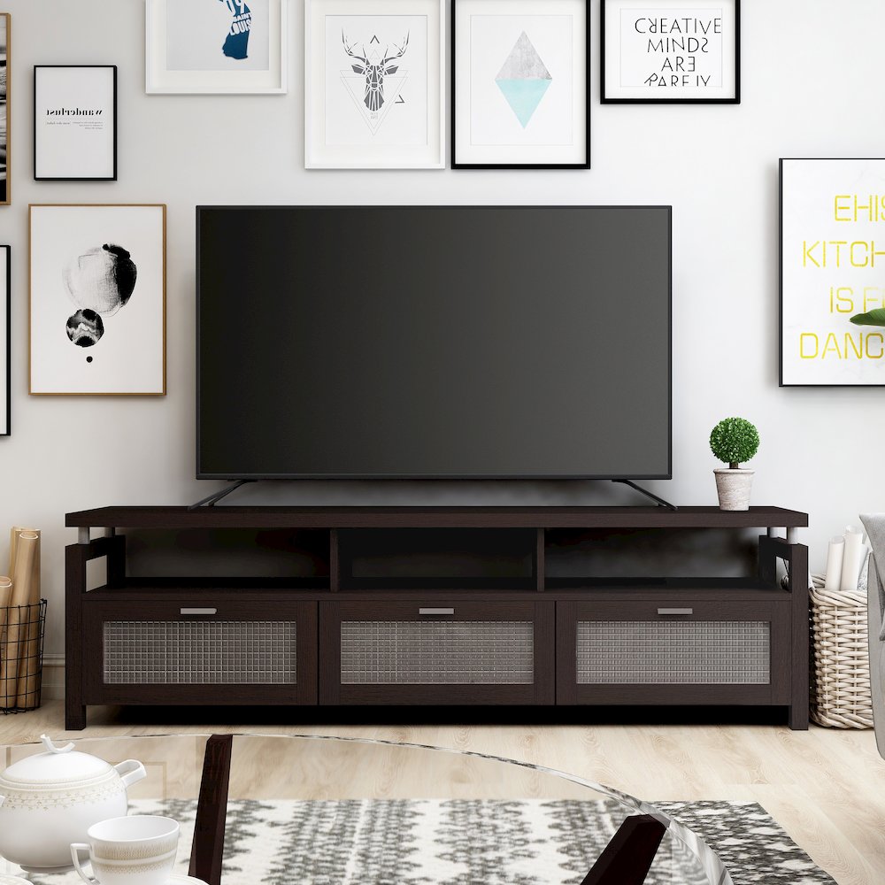 Missie Contemporary Wood Multi-Storage TV Stand in Espresso