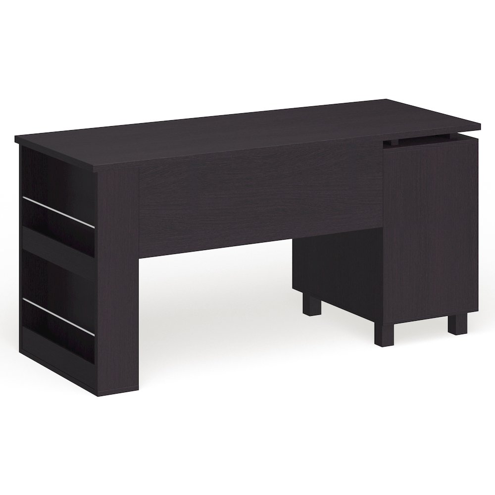 Nickolas Modern Wood 3-Drawer Office Desk in Espresso