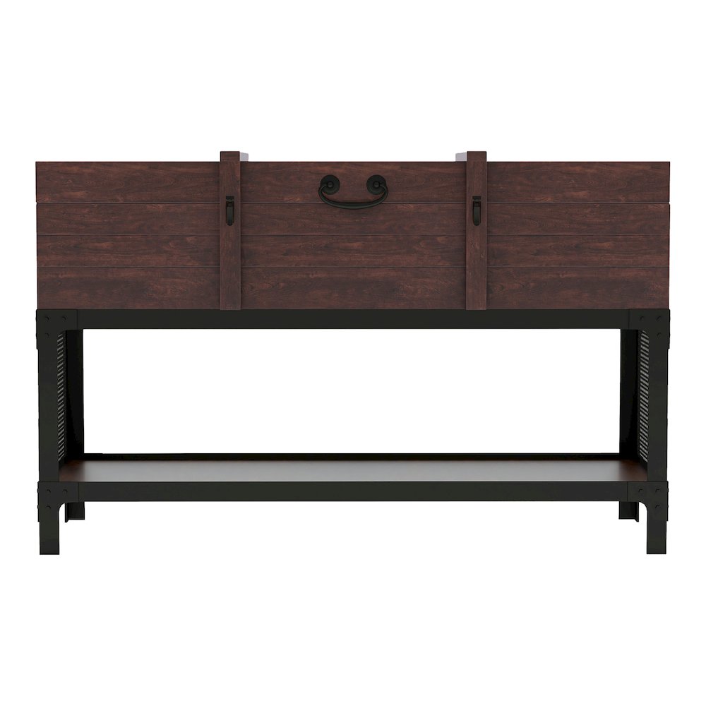Alda Wood Lift Top Console Table in Vintage Walnut