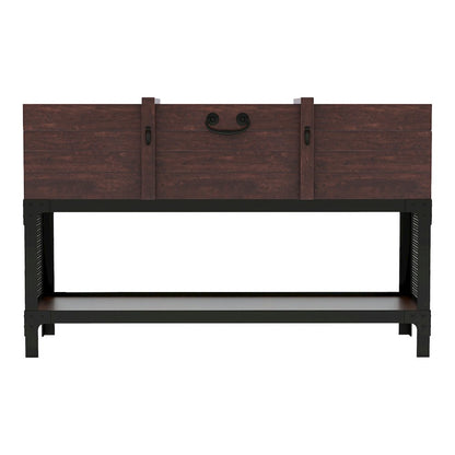 Alda Wood Lift Top Console Table in Vintage Walnut