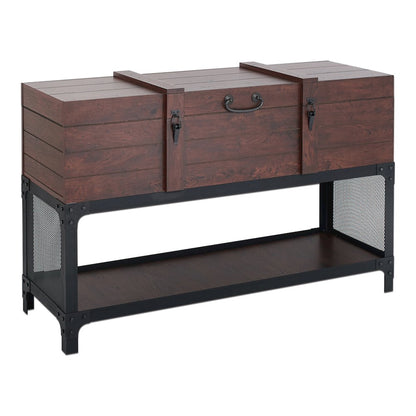 Alda Wood Lift Top Console Table in Vintage Walnut