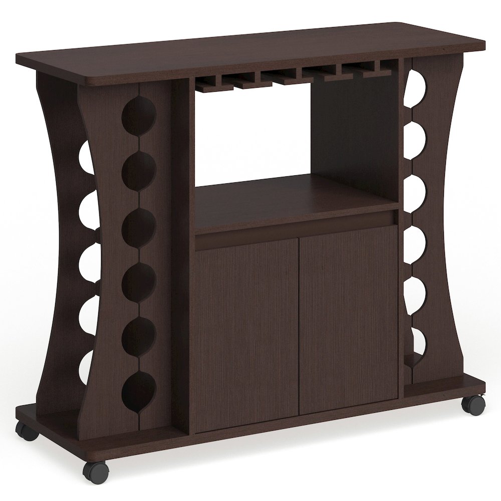 Milan Modern Wood Buffet with Wine Rack in Espresso
