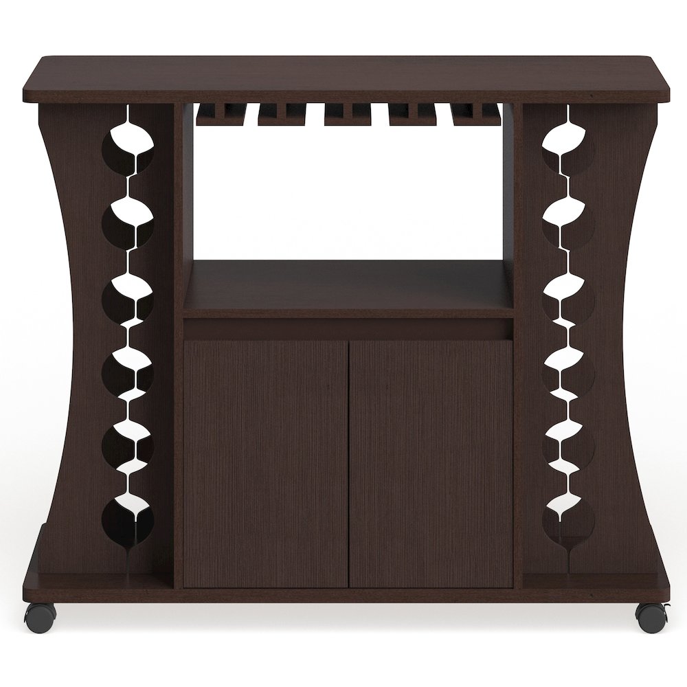 Milan Modern Wood Buffet with Wine Rack in Espresso