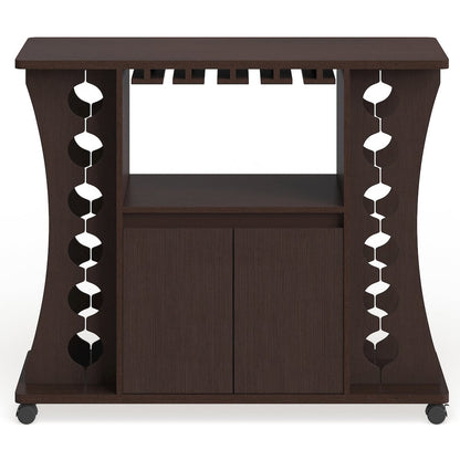 Milan Modern Wood Buffet with Wine Rack in Espresso