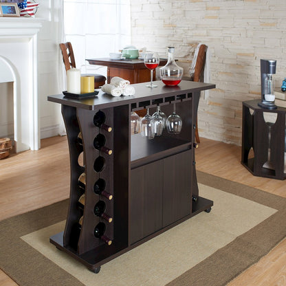 Milan Modern Wood Buffet with Wine Rack in Espresso