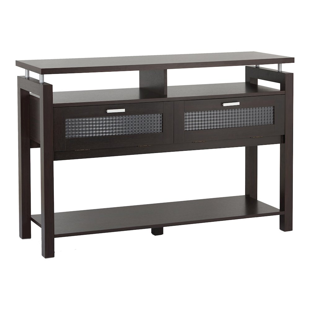 Tayler Contemporary Wood Storage Console Table in Espresso