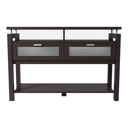 Tayler Contemporary Wood Storage Console Table in Espresso