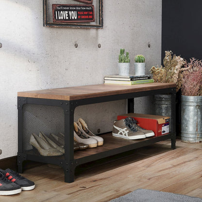 Herk Industrial Wood Multi Purpose Bench in Reclaimed Oak