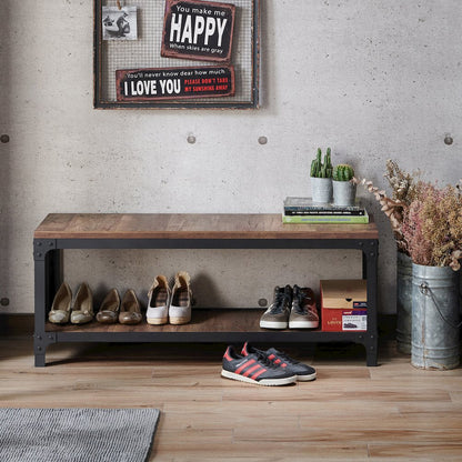 Herk Industrial Wood Multi Purpose Bench in Reclaimed Oak