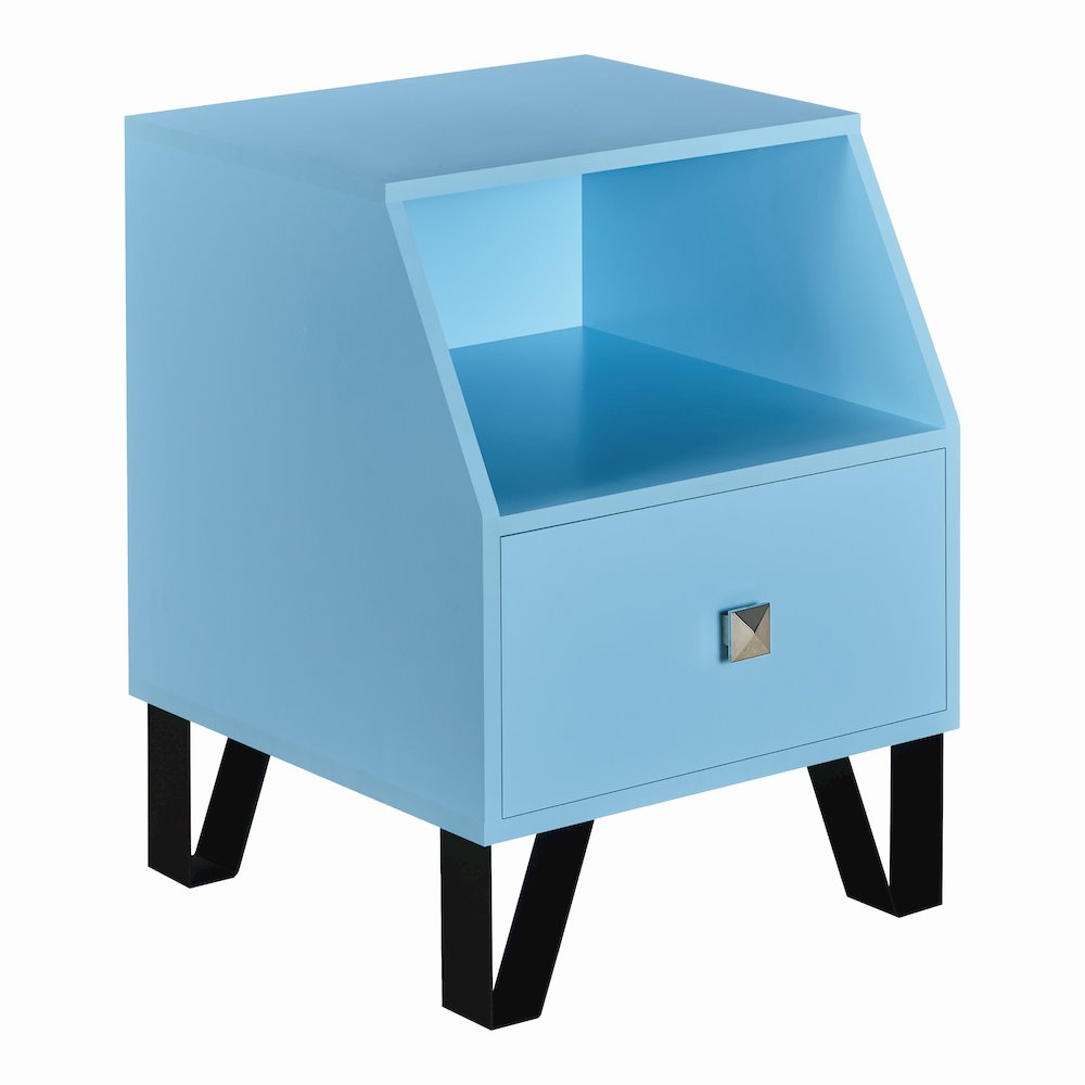 Jilah Modern Wood Storage End Table in Light Blue