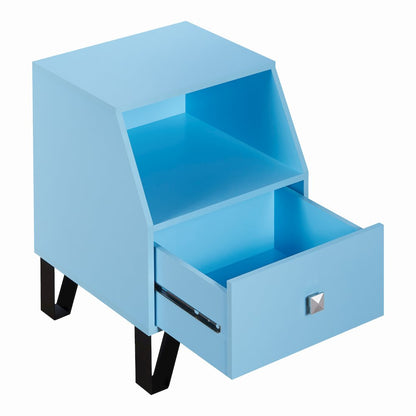 Jilah Modern Wood Storage End Table in Light Blue