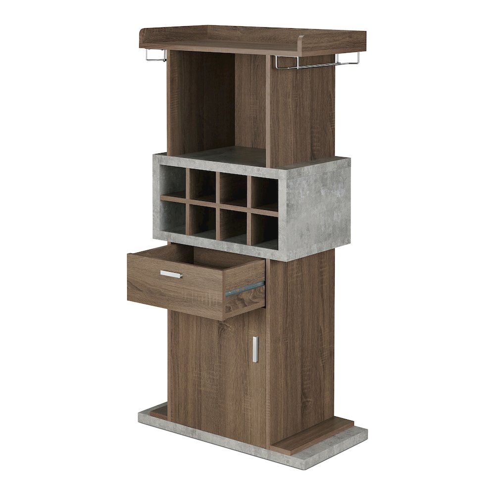 Orville Modern Wood Multi-Storage Buffet in Chestnut Brown