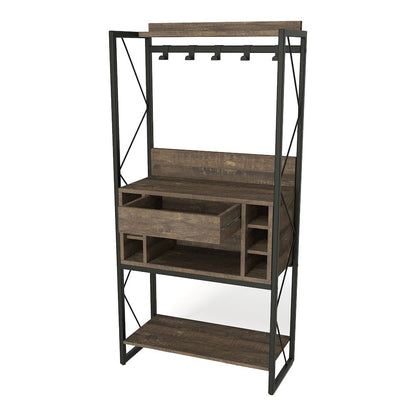 Viven Wood Multi-Storage Baker's Rack in Oak