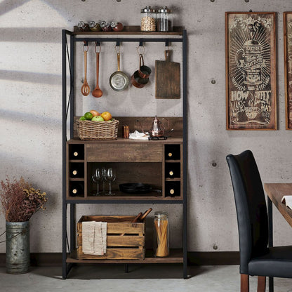 Viven Wood Multi-Storage Baker's Rack in Oak