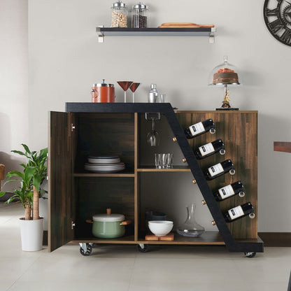 Ando Wood Buffet with Casters in Light Hickory Brown