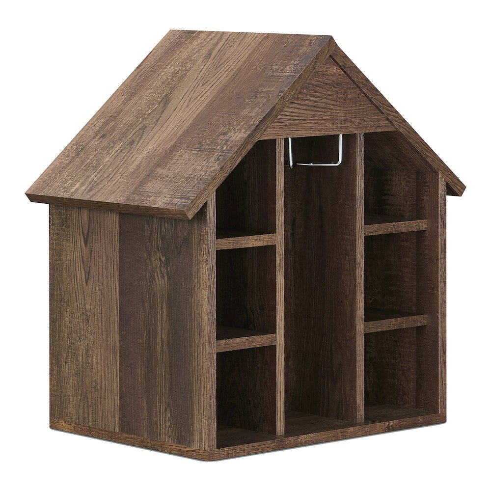 Bales Rustic Wood 6-Bottle Wine Rack in Reclaimed Oak