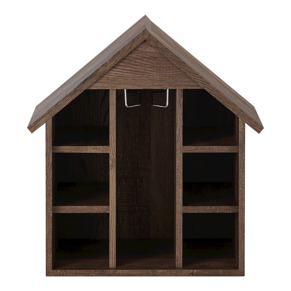 Bales Rustic Wood 6-Bottle Wine Rack in Reclaimed Oak