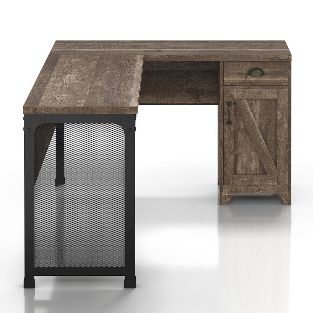 Willetts L-Shape Particle Board 1-Drawer Computer Desk with Storage