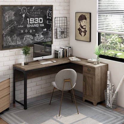 Willetts L-Shape Particle Board 1-Drawer Computer Desk with Storage