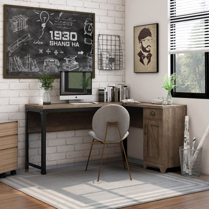 Willetts L-Shape Particle Board 1-Drawer Computer Desk with Storage