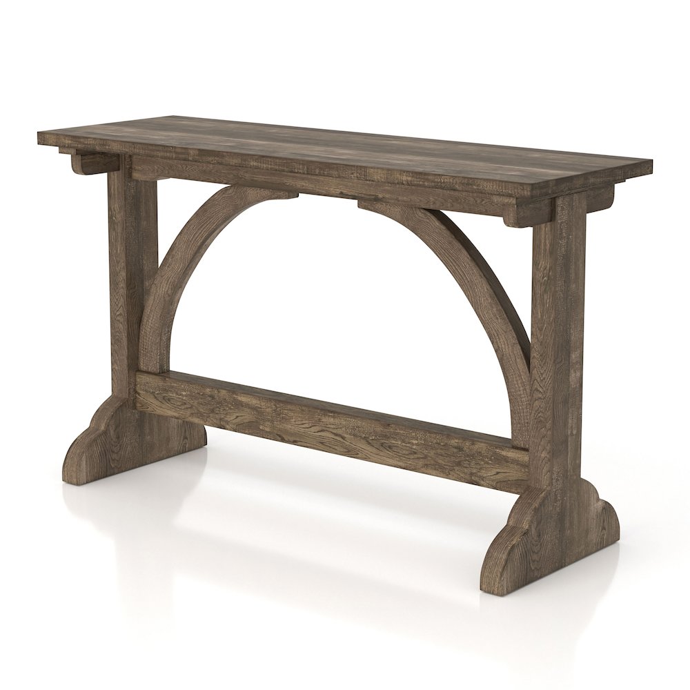 Linx Rustic Wood Rectangle Console Table in Reclaimed Oak