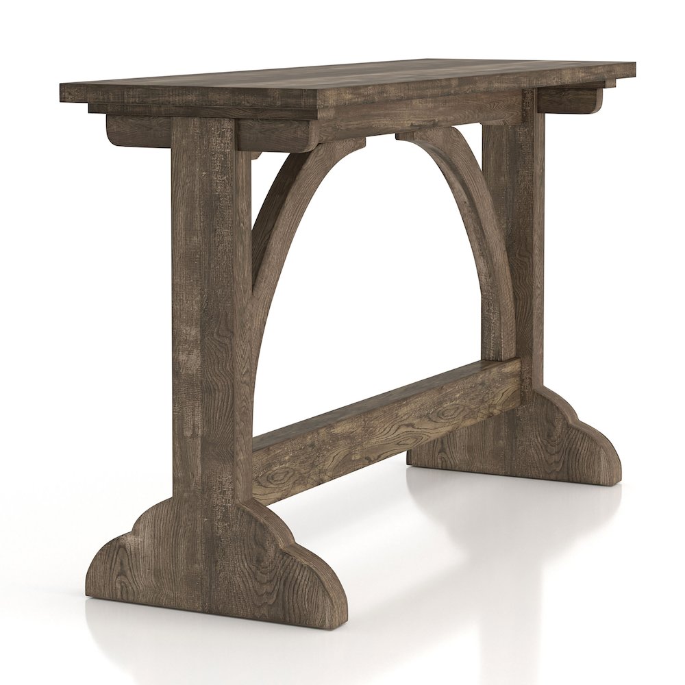 Linx Rustic Wood Rectangle Console Table in Reclaimed Oak