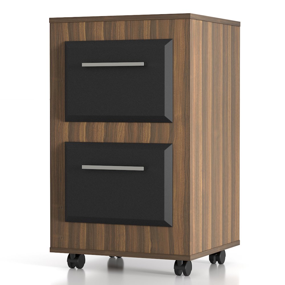 Kettering 2-Drawer Wood File Cabinet with Caster, Light Walnut