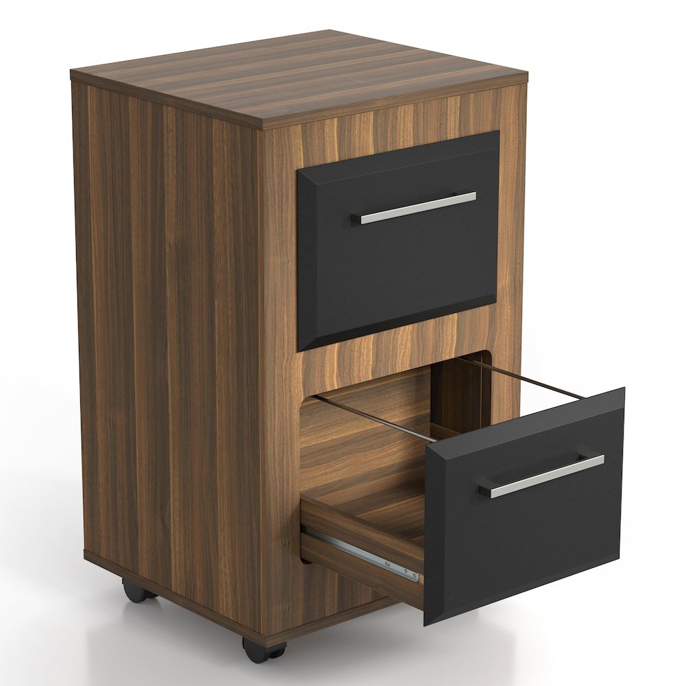 Kettering 2-Drawer Wood File Cabinet with Caster, Light Walnut
