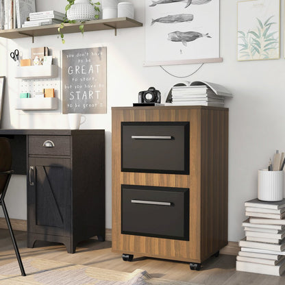 Kettering 2-Drawer Wood File Cabinet with Caster, Light Walnut
