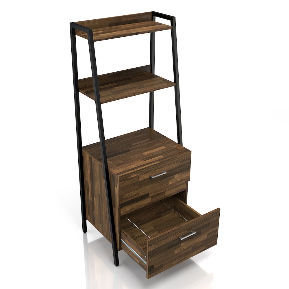Elm Wood 1-Drawer File Cabinet in Light Brown Hickory