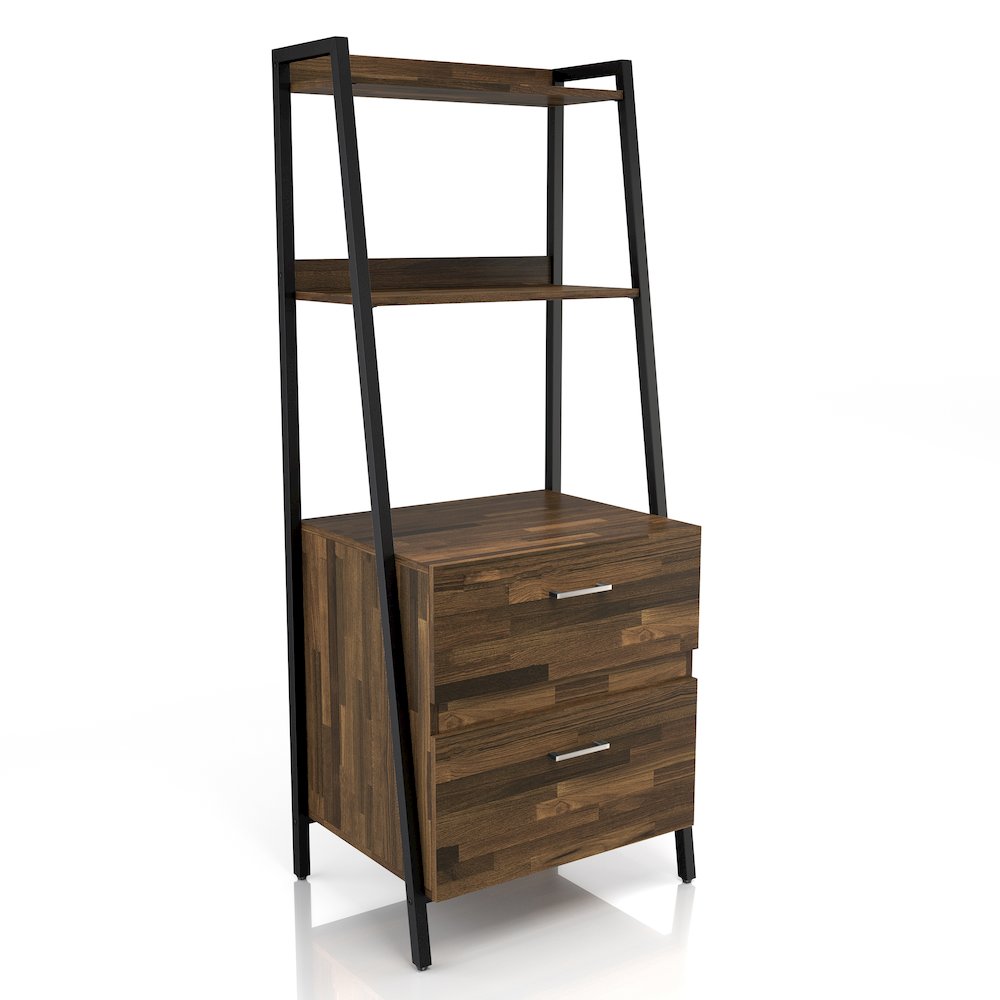 Elm Wood 1-Drawer File Cabinet in Light Brown Hickory