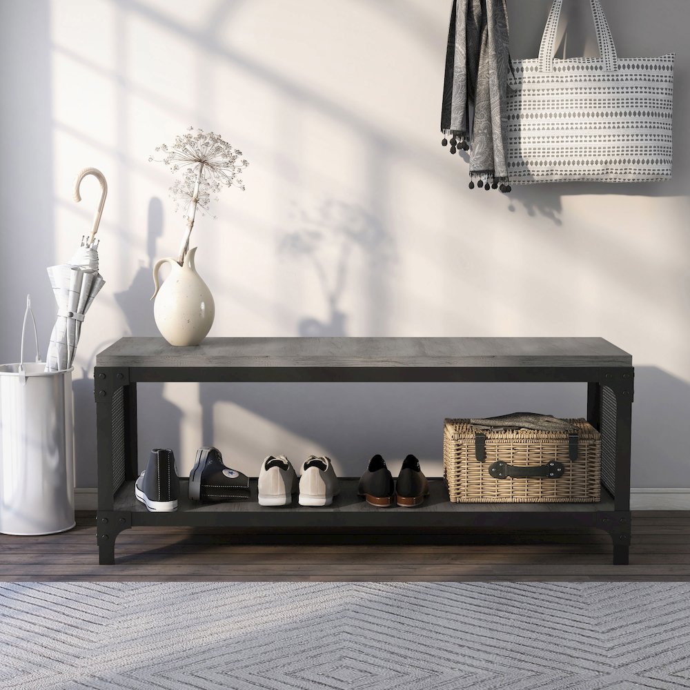 Musa Lower Storage Shelf Wood Bench