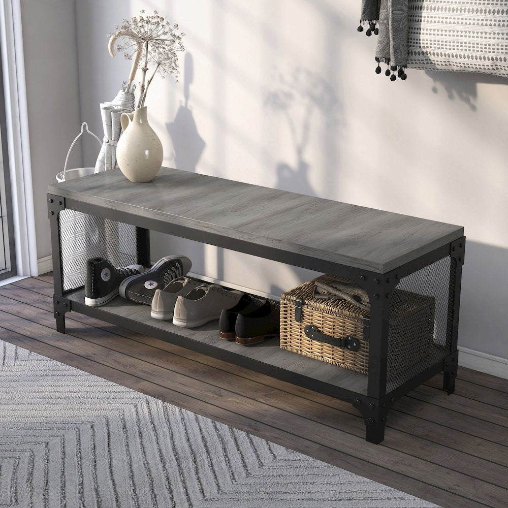 Musa Lower Storage Shelf Wood Bench