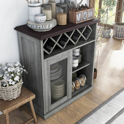 Wynot 4-Shelf Wood Buffet with Sliding Door